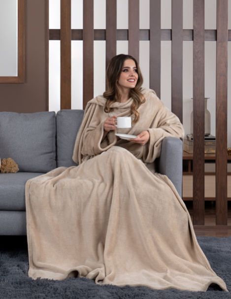 Cobertor con Mangas Khaki