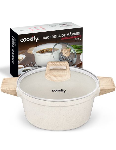 Cacerola con tapa de Mármol 24 cm